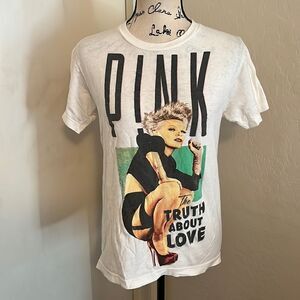 Pink Music Singer White The Truth About Love Graphic Shirt Concert Festival